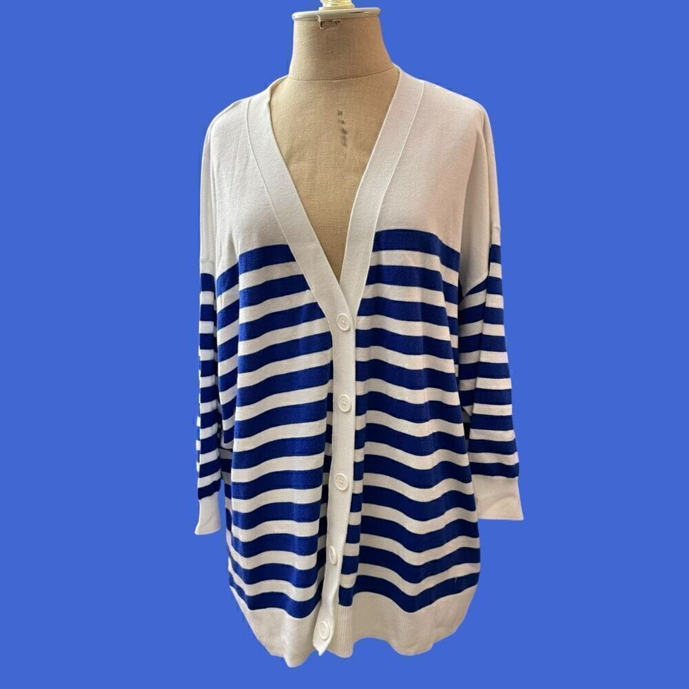 Lane Bryant Striped Campus Cardigan / SZ: 22-24 / NWT